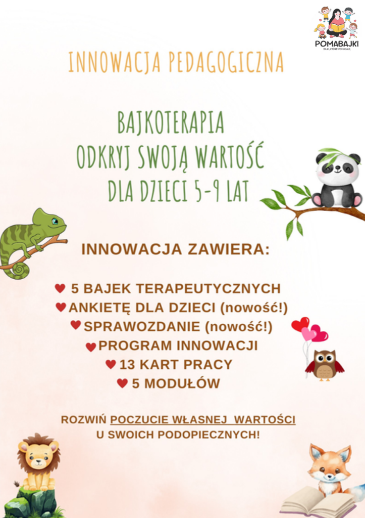 Innowacja Pedagogiczna Bajkoterapia Poczucie Własnej Wartości Pomabajki