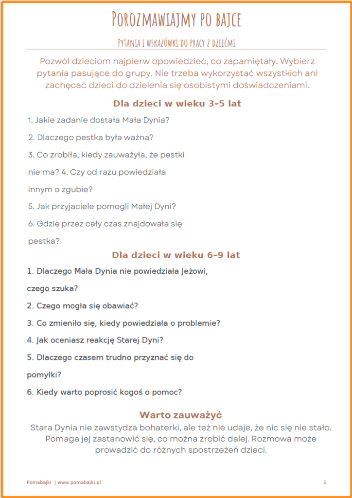 Dzień Dyni materiały Pomabajki